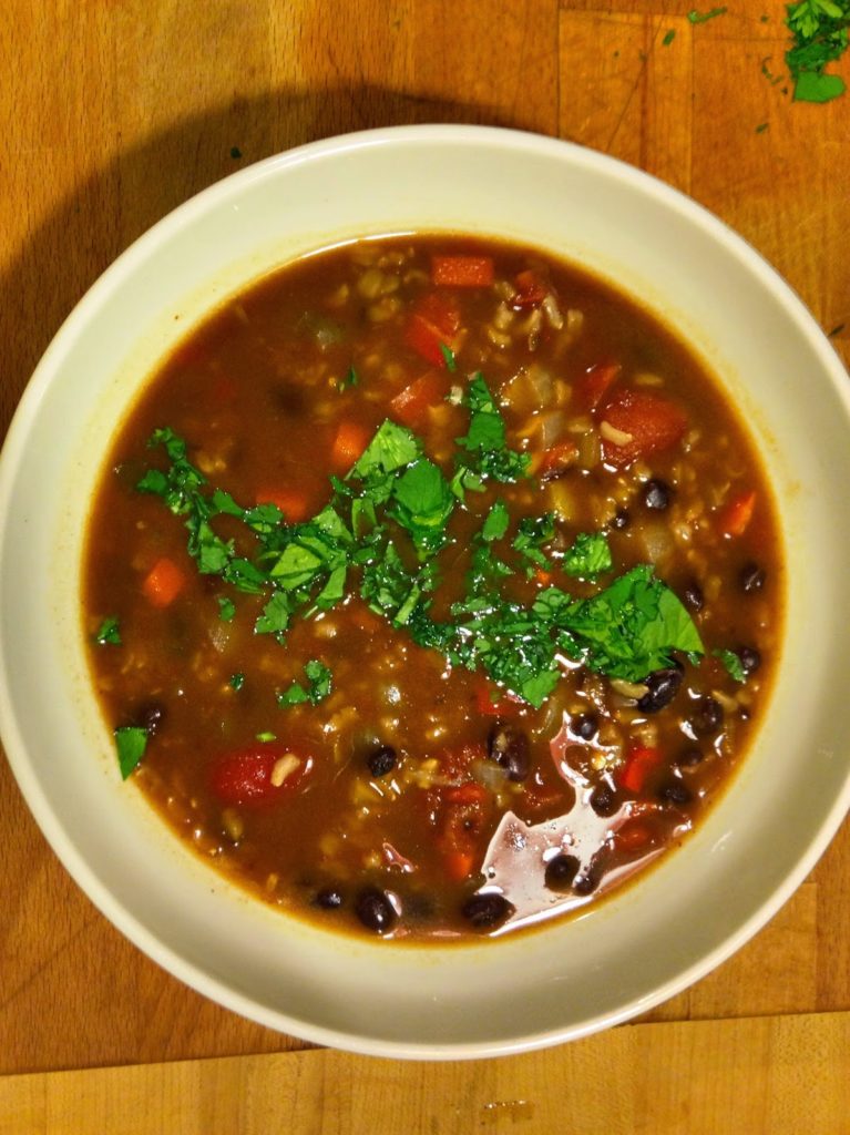 Recipes: Black Bean and Rice Soup - The Three Tomatoes